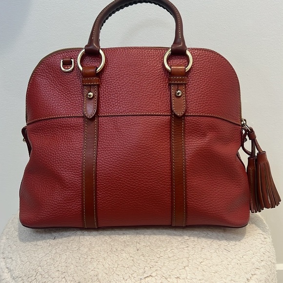 Dooney & Bourke Aubrey terra cotta pebbled Leather Satchel. - Picture 3 of 15